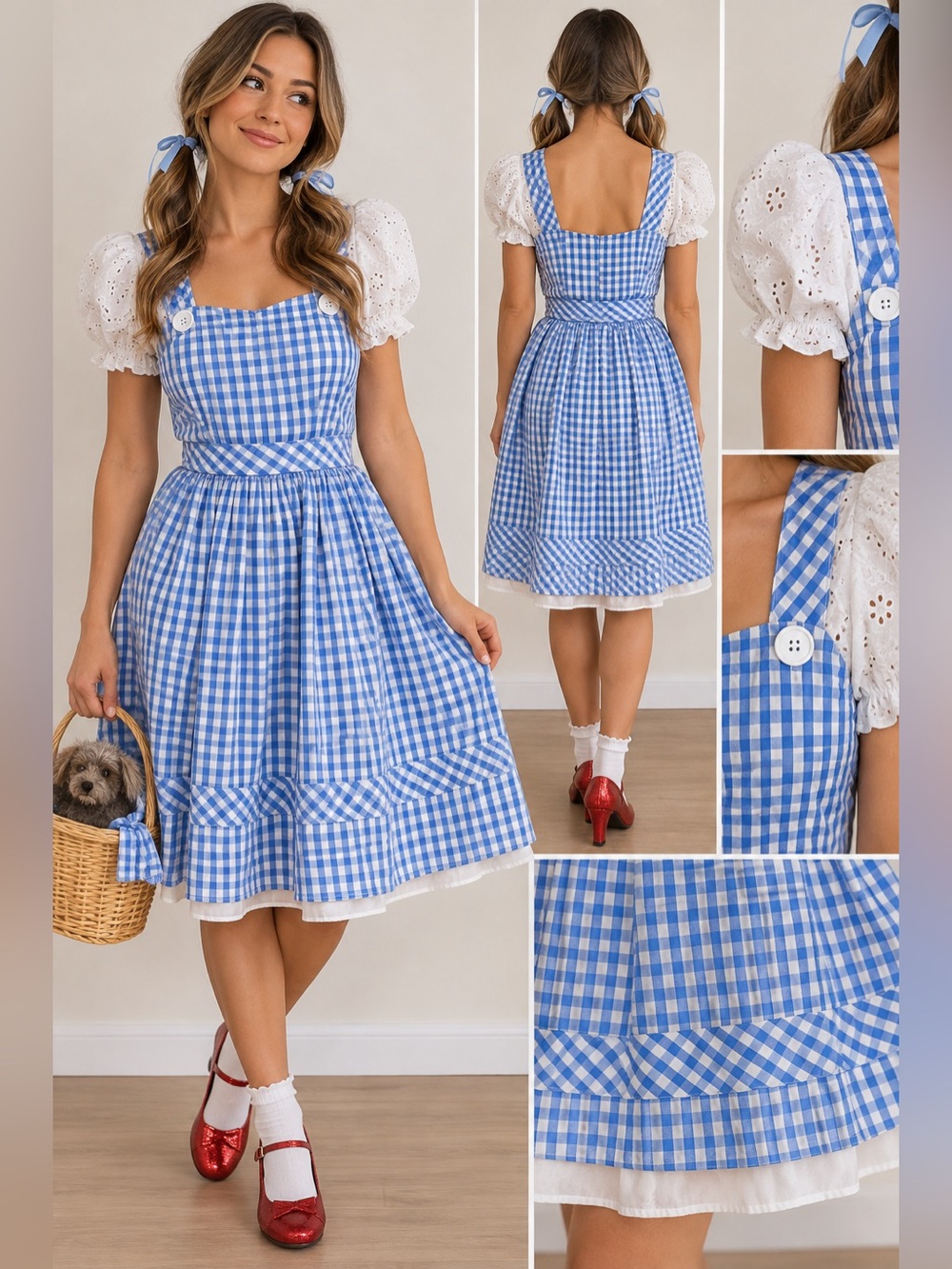 Wizard of Oz Dorothy Gingham Costume Dress Women’s Size S